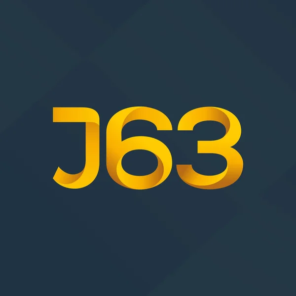 Joint Letter and number logo J63 — Stock Vector