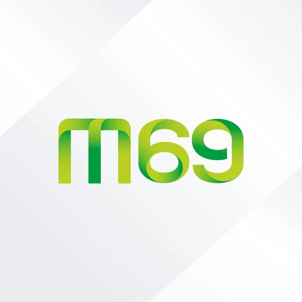 Gemensamt brev och antal logotyp M69 — Stock vektor