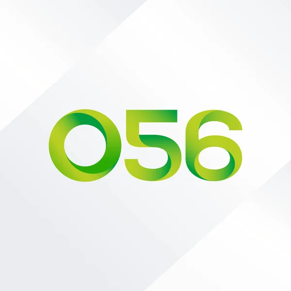 Gezamenlijke brief en nummer logo O56 — Stockvector