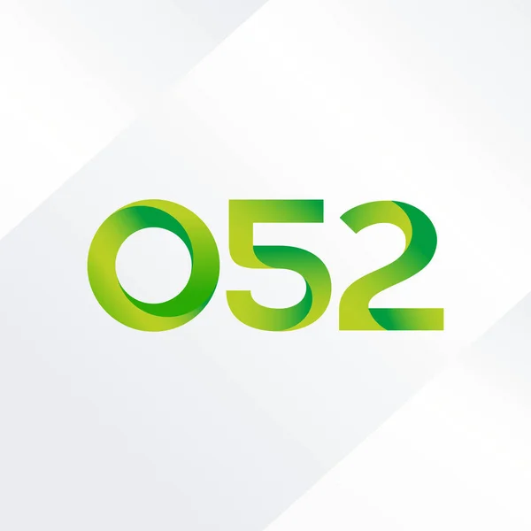 Logotipo da carta comum e do número O52 —  Vetores de Stock