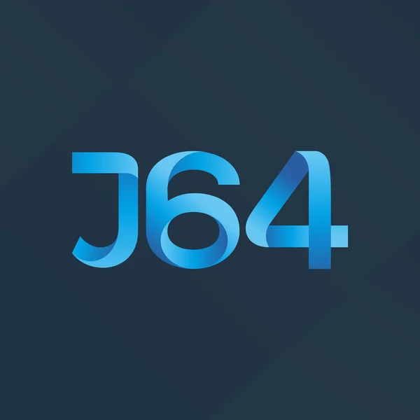 Joint Letter and number logo J64 — Stock Vector
