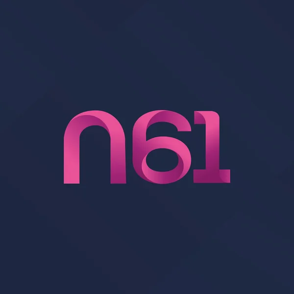 Společný dopis a číslo logo N61 — Stockový vektor
