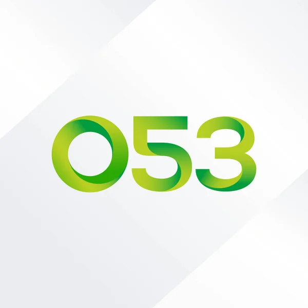 Logotipo de carta e número comum O53 —  Vetores de Stock