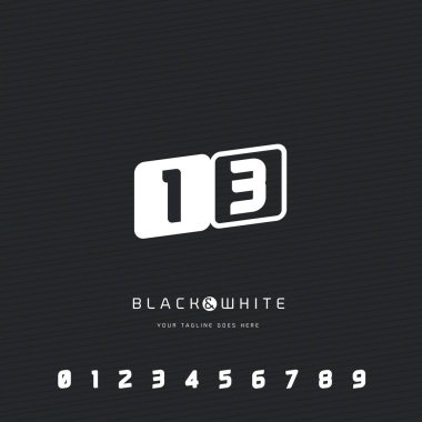 Dijital sayı simgesini şablonu