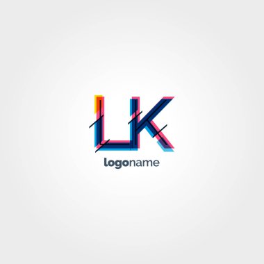 Lk çok renkli logo harfleri