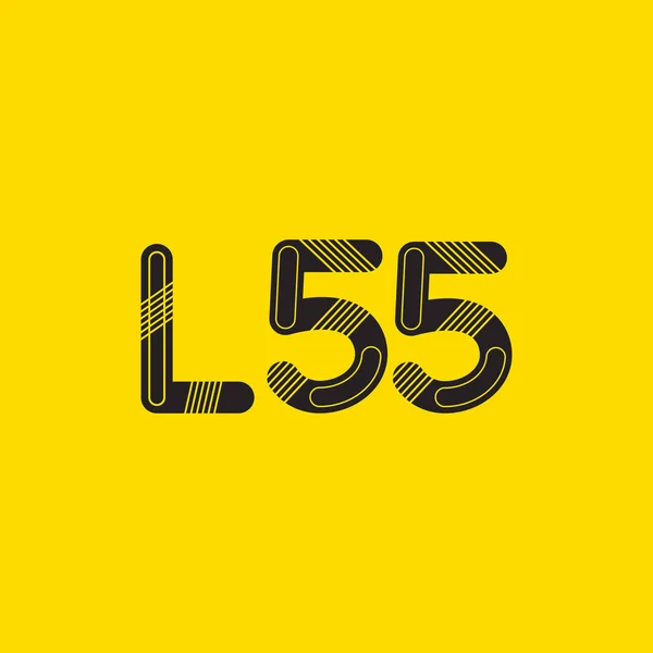 문자와 숫자 로고 L55 — 스톡 벡터