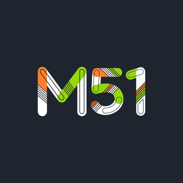 Logotipo de letra y dígito M51 — Vector de stock