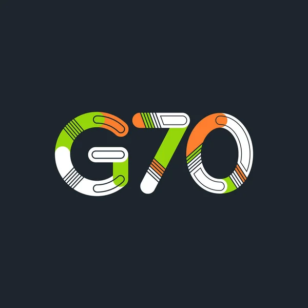 Buchstabe und Ziffer Logo g70 — Stockvektor