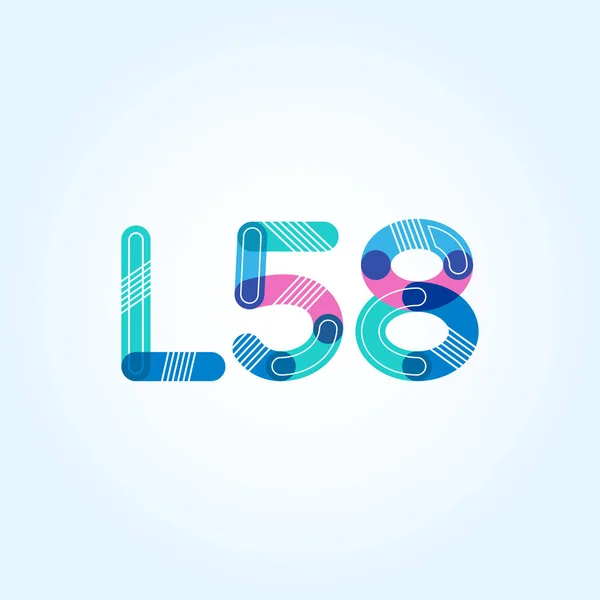 문자와 숫자 로고 L58 — 스톡 벡터