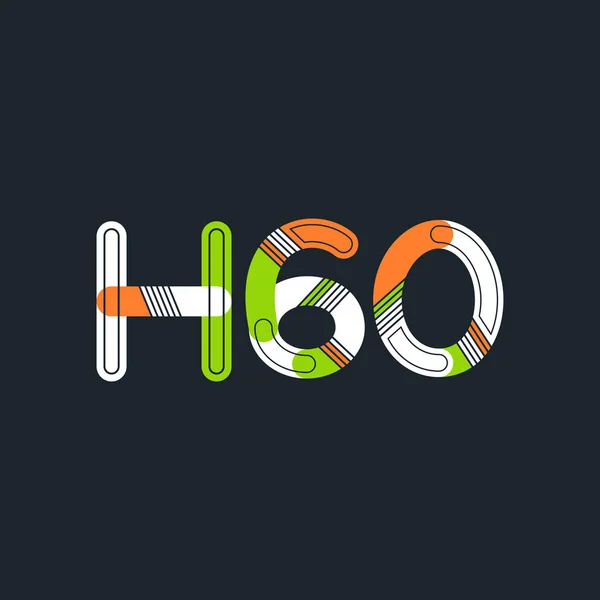 Logotipo de letra y dígito H60 — Vector de stock