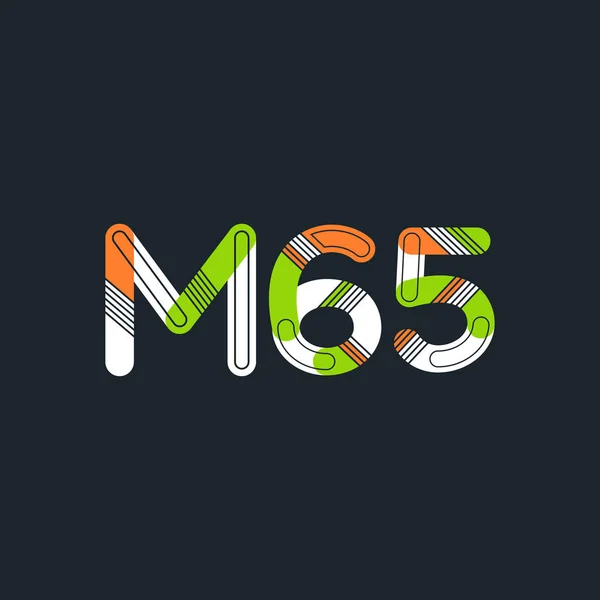 Logotipo de letra y dígito M65 — Vector de stock