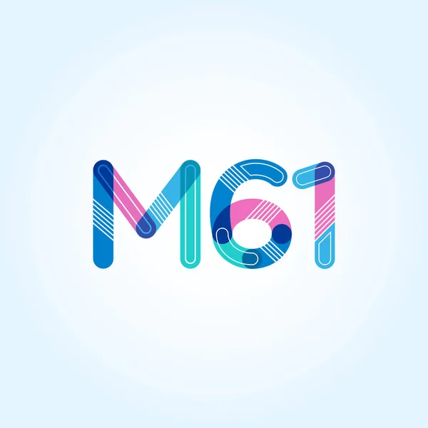 Logotipo de letra y dígito M61 — Vector de stock