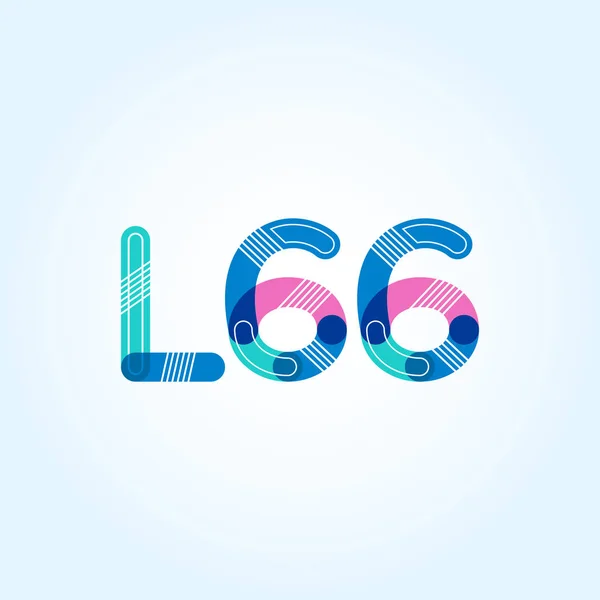 Letter and digit  logo L66 — Stock Vector