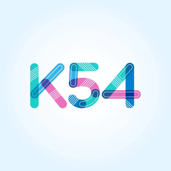 Letter and digit  logo K54 — Stock Vector
