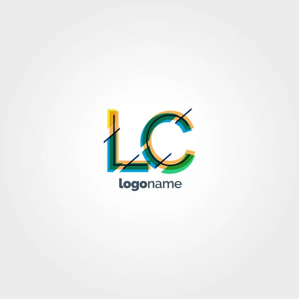 LC letras multicoloridas logotipo — Vetor de Stock