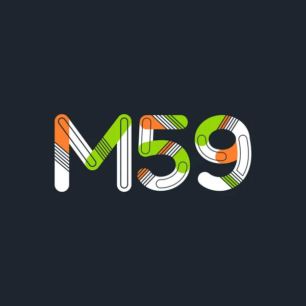 Logotipo da letra e do dígito M59 — Vetor de Stock