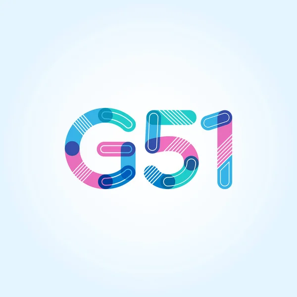 Γράμμα και αριθμός λογότυπο G51 — Διανυσματικό Αρχείο