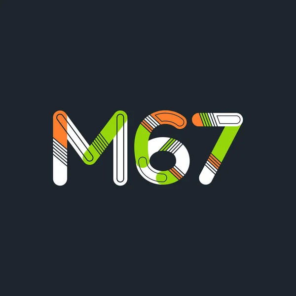 Logotipo de letra y dígito M67 — Vector de stock