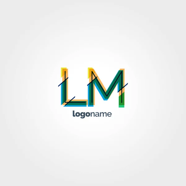 LM lettres multicolores logo — Image vectorielle