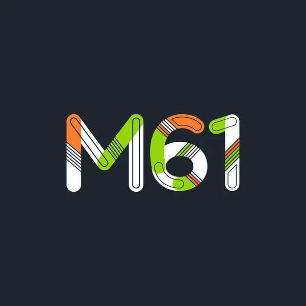 Logotipo de letra y dígito M61 — Vector de stock