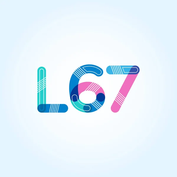 Letter and digit  logo L67 — Stock Vector