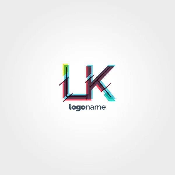 Lk mehrfarbige Buchstaben Logo — Stockvektor