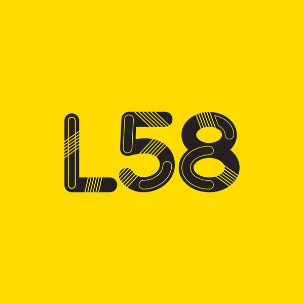 문자와 숫자 로고 L58 — 스톡 벡터