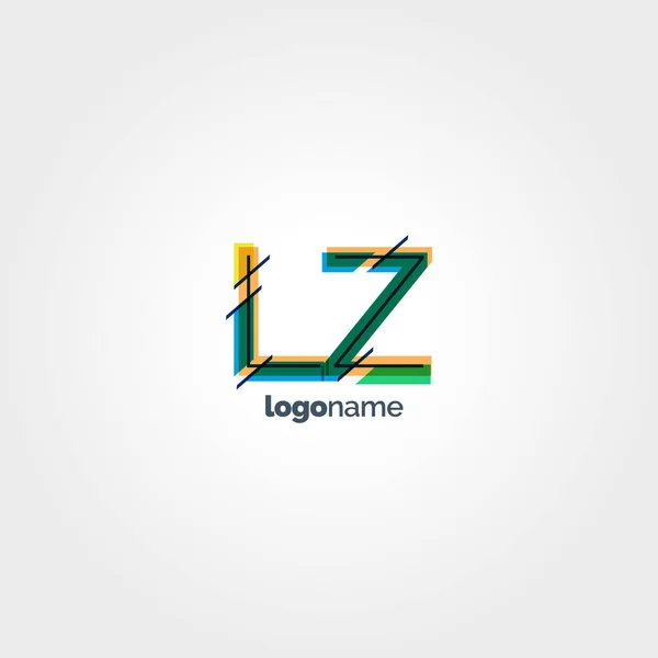 LZ multicolored letters logo — Stock Vector