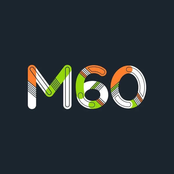 ตัวอักษรและโลโก้ตัวเลข M60 — ภาพเวกเตอร์สต็อก