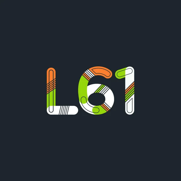 Bokstav och siffra logotyp L61 — Stock vektor
