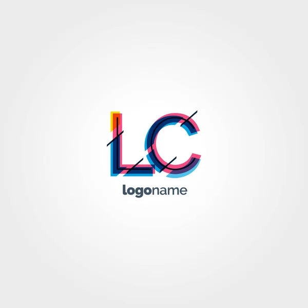 Lc mehrfarbige Buchstaben logo — Stockvektor