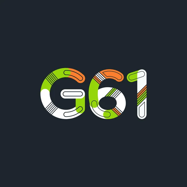 文字と数字のロゴ G61 — ストックベクタ