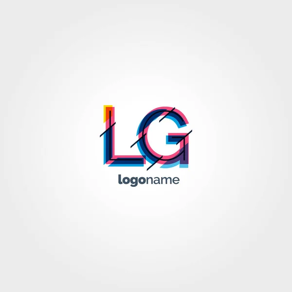 Lg mehrfarbige Buchstaben logo — Stockvektor