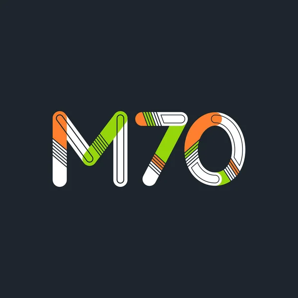 Logotipo de letra y dígito M70 — Vector de stock