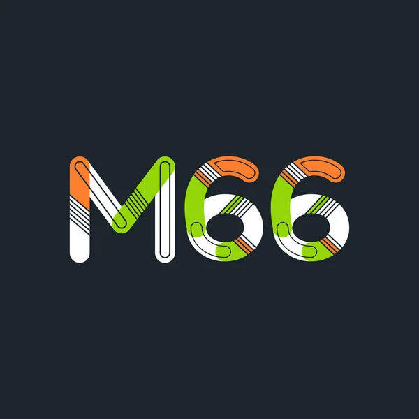 Logotipo de letra y dígito M66 — Vector de stock