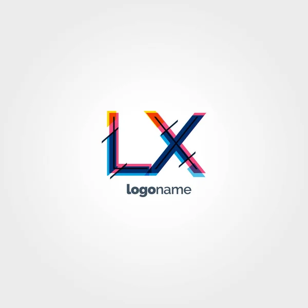 Lx mehrfarbige Buchstaben logo — Stockvektor