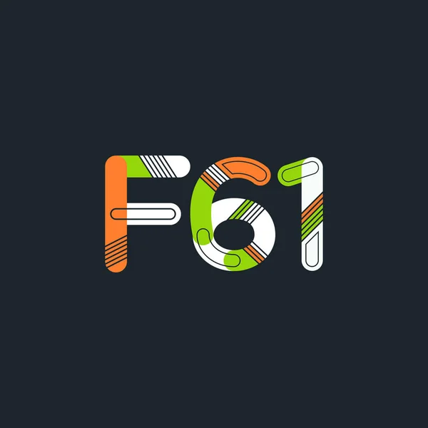 Γράμμα και αριθμός λογότυπο F61 — Διανυσματικό Αρχείο