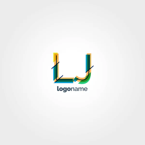 Lj mehrfarbige Buchstaben logo — Stockvektor