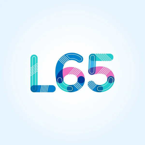 문자와 숫자 로고 L65 — 스톡 벡터