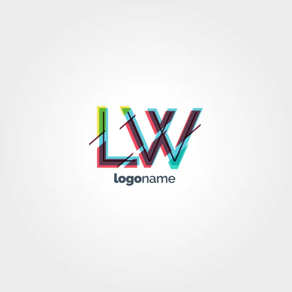 LW tarka levelek logó — Stock Vector