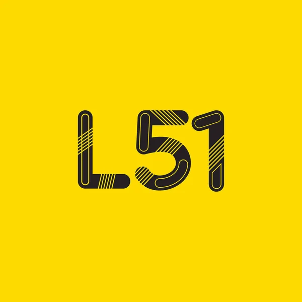 문자와 숫자 로고 L51 — 스톡 벡터