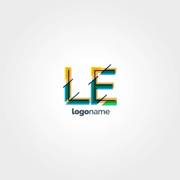 LE logo lettres multicolores — Image vectorielle