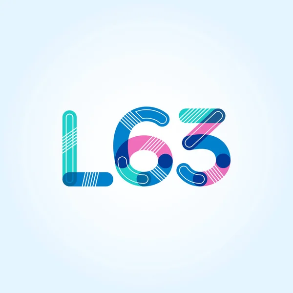 문자와 숫자 로고 L63 — 스톡 벡터