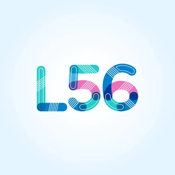문자와 숫자 로고 L56 — 스톡 벡터