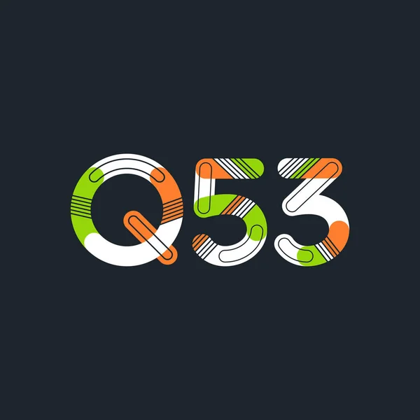 文字と数字のロゴ Q53 — ストックベクタ