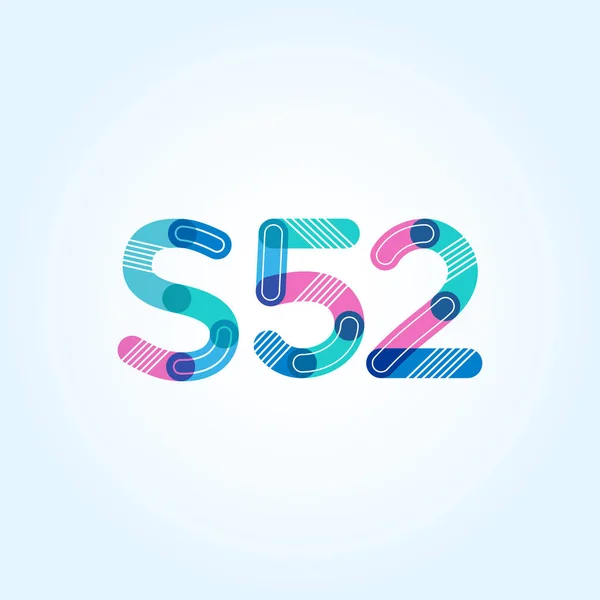 Letter en cijfer logo S52 — Stockvector