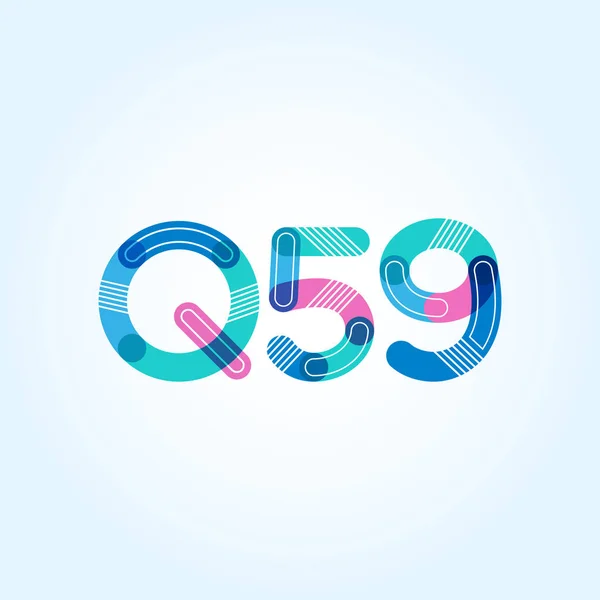 Harf ve rakam logo Q59 — Stok Vektör