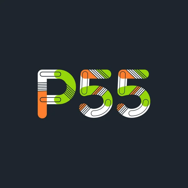 Logo común de la carta P55 — Vector de stock