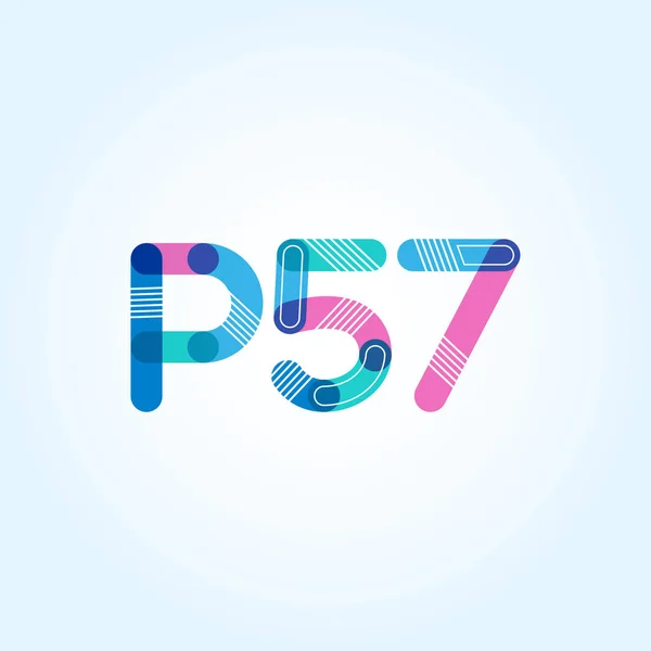 Logotipo de letra y dígito P57 — Vector de stock