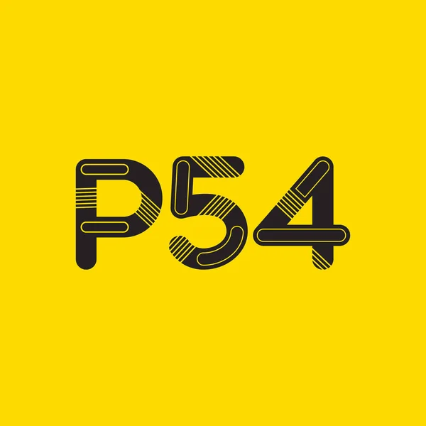 Logo lettre et chiffre P54 — Image vectorielle